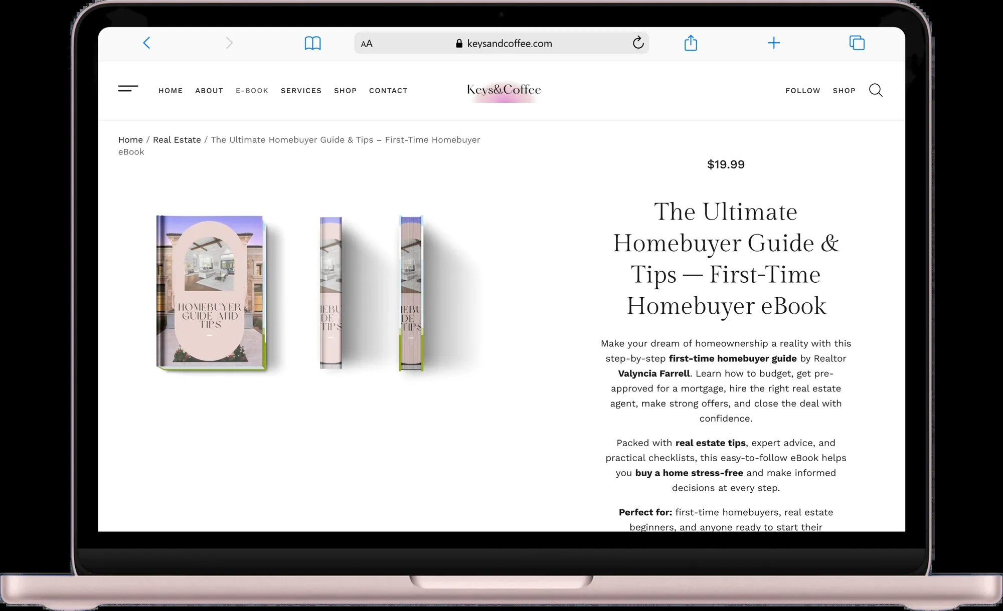The eBook storefront — The Ultimate Homebuyer Guide & Tips, a first-time homebuyer eBook